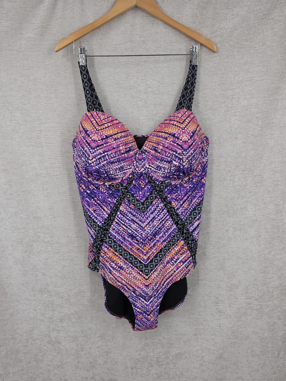 Swimsuits for All Women's Macrame Underwire One Piece Swimsuit